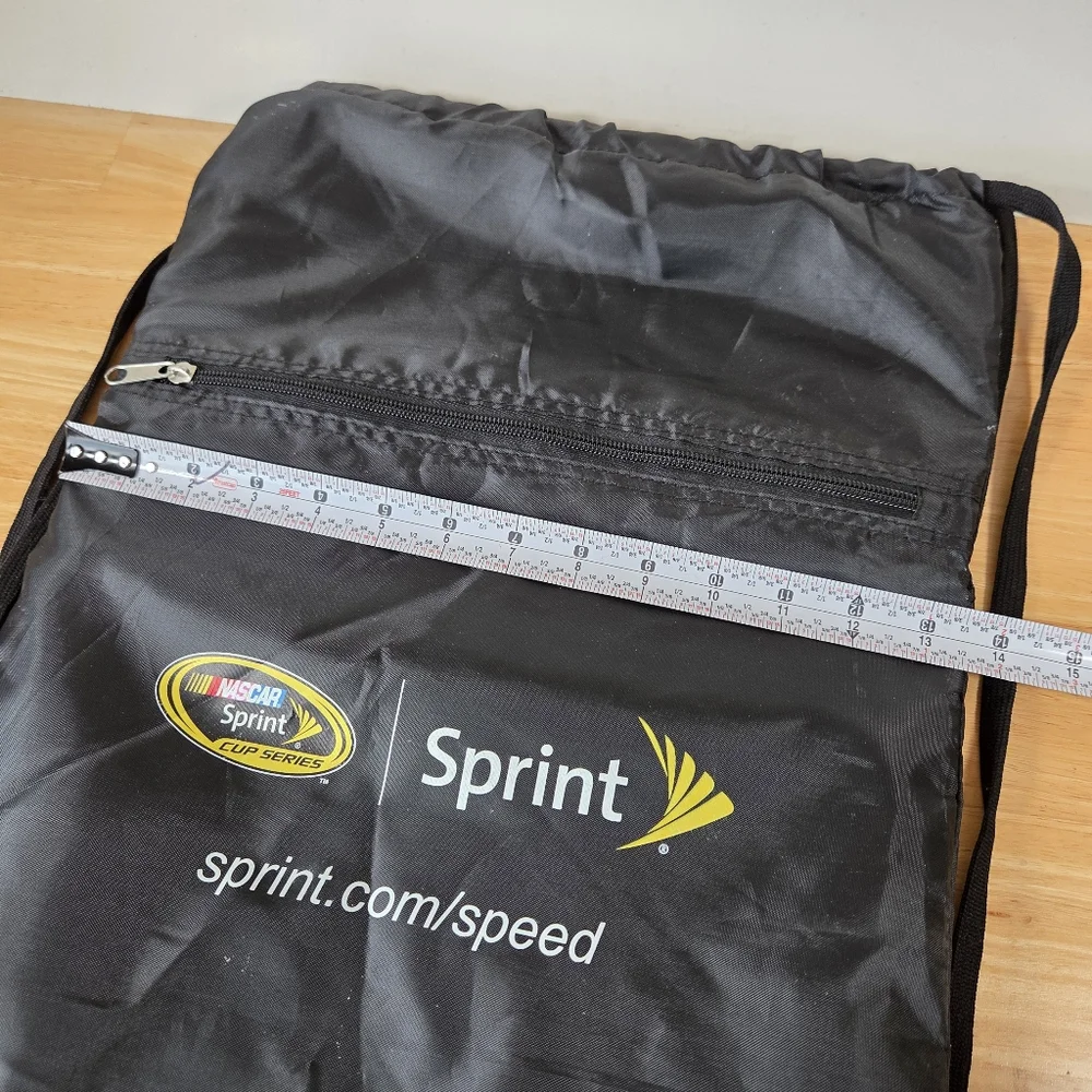 Black Drawstring Backpack Bag NASCAR Sprint